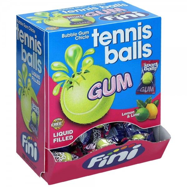 Fini Tennisball Bubble Gum Fizzy - 200er Display