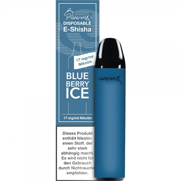 SHARK Disposable E - Shisha 17mg / ml Blueberry Ice -5er Display