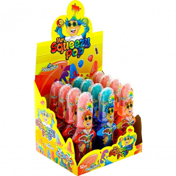 Funny Candy Mr. Squeezy Pop 80g - 12er Display