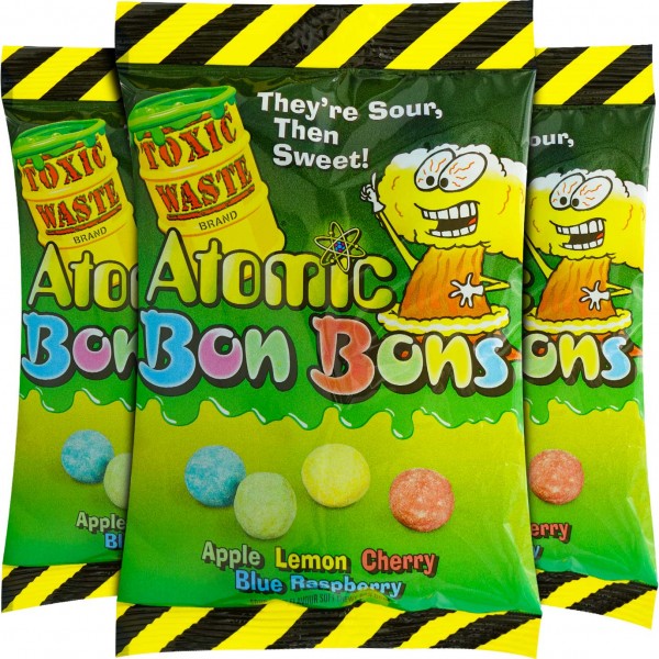 Toxic Waste Atomic Bon Bons Sour Fruit Flavor 150g - 24er Karton