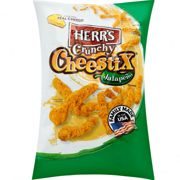 Herrs Crunchy Cheestix Jalapeno 225g- 8er Karton