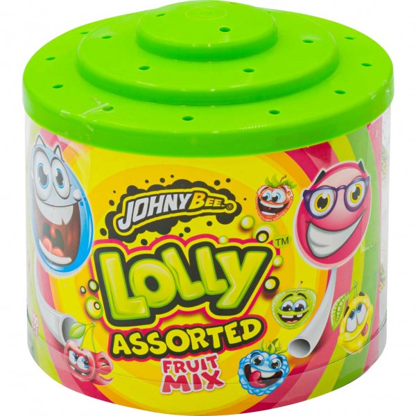 Johny Bee Lolly Assorted Fruit Mix 8g - 100er Display
