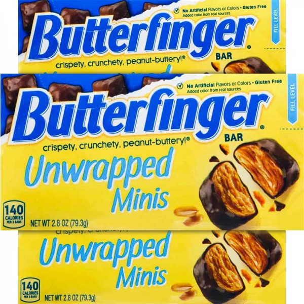 Butterfinger Bar Unwrapped Minis 79,3g - 9er Display
