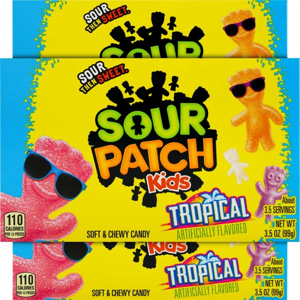 Sour Patch Kids Tropical Soft & Chewy Candy 99g - 12er Karton