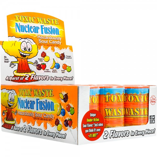 Toxic Waste Nuclear Fusion Hazardously Sour Candy 42g - 12er Display