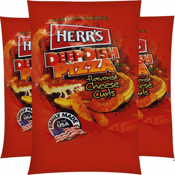 Herrs DeepDish Pizza Cheese Curls 198g - 12er Karton