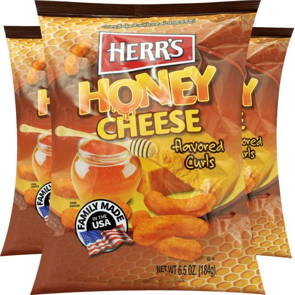 Herrs Honey Cheese Curls 184g - 9er Karton