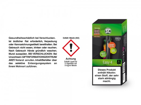 SC Easy 4 E-Zigaretten Set 9 mg/ml