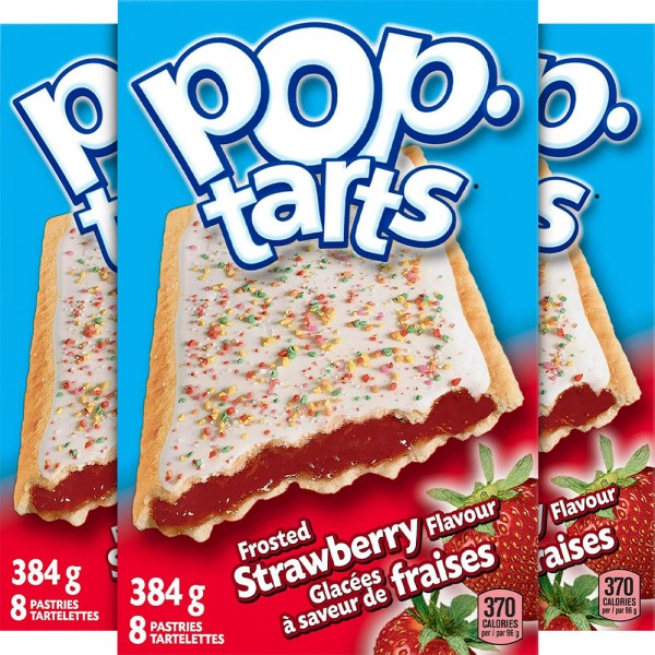 Pop Tarts Frosted Strawberry 8 Pastries Tartelettes 384g - 12er Karton