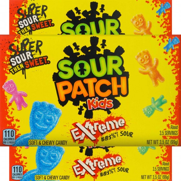 Sour Patch Kids Extreme Sour Soft & Chewy Candy 99g - 12er Karton