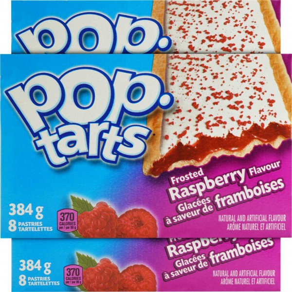 Pop Tarts Frosted Raspberry 8 Pastries Tartelettes 384g - 12er Karton