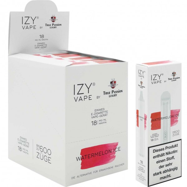 IZY VAPE Watermelon Ice 600 Züge 18mg/ml -10er Display