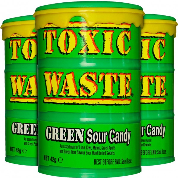 Toxic Waste Green Sour Candy 42g - 12er Display